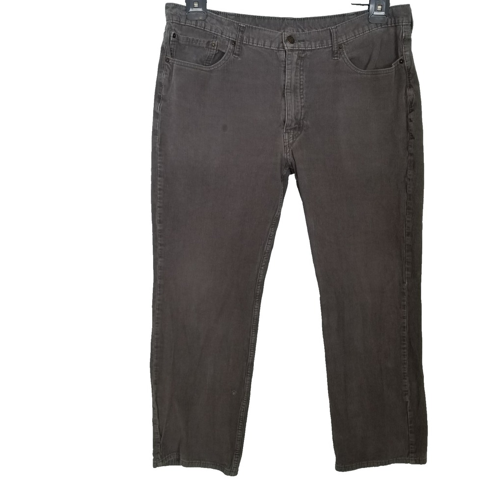 Levis 514 Men Corduroy Straight Jeans Sz 40 x 32 Gray Casual Classic Cotton